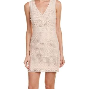 French Connection soft pink eyelet lace, schiffley summer cage dress, 0